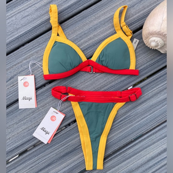MAAJI x Revolve Set - Hyacinth Bikini Top & Lolita Cheeky High Leg Bottom - S - Picture 2 of 16